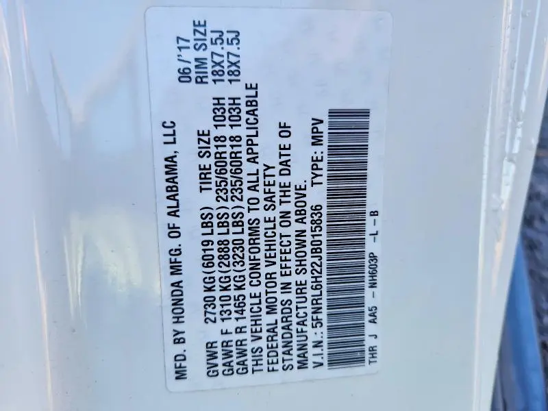 2018 HONDA ODYSSEY LX  