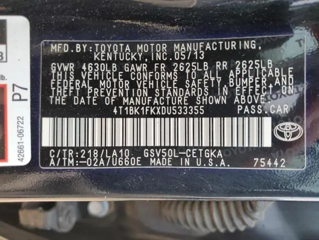 2013 TOYOTA CAMRY SE  