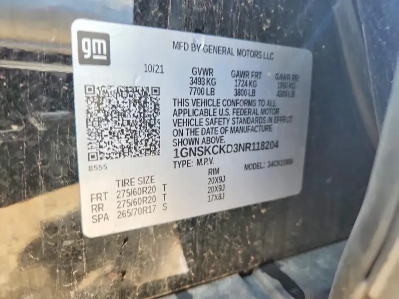 2022 CHEVROLET SUBURBAN K1500 LT  