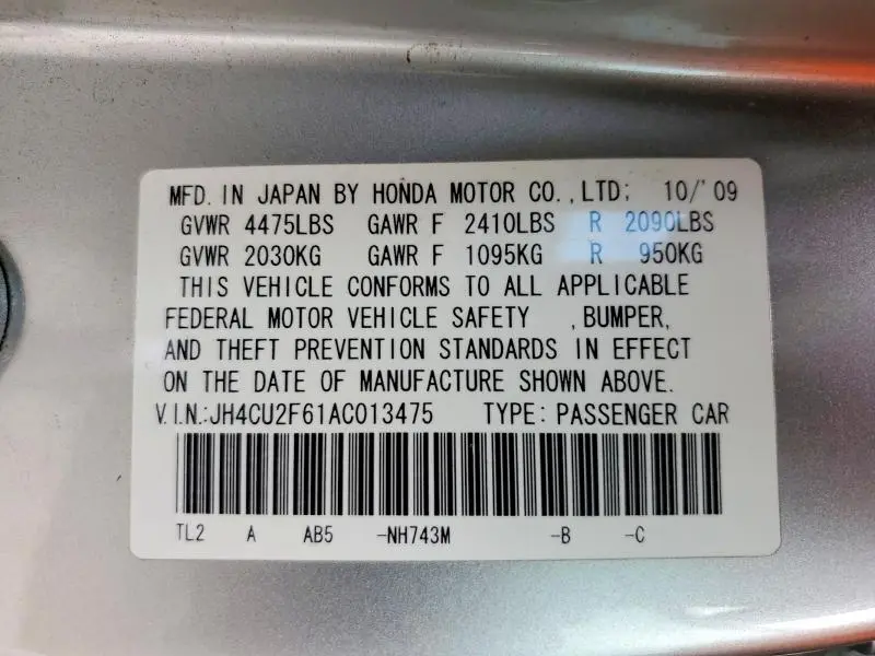 2010 ACURA TSX   