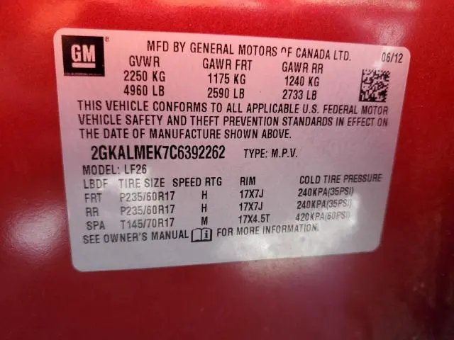 2012 GMC TERRAIN SLE  