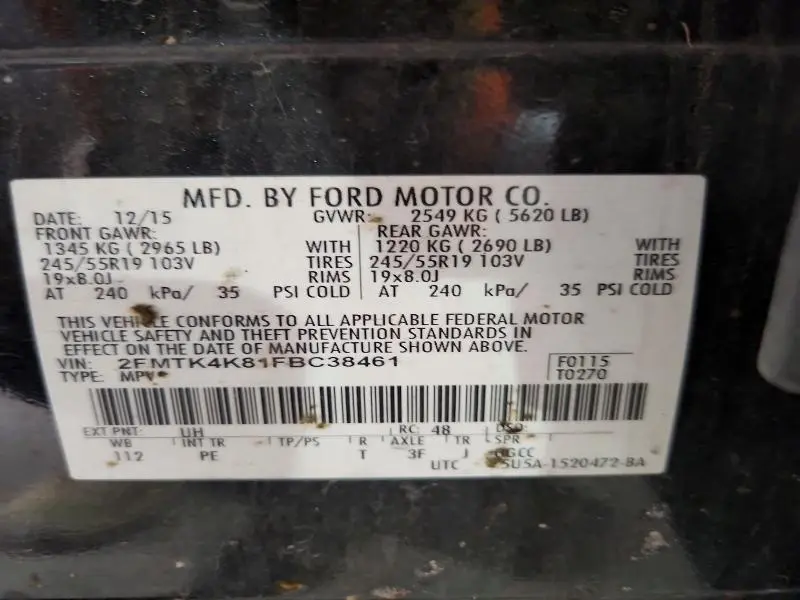 2015 FORD EDGE TITANIUM  
