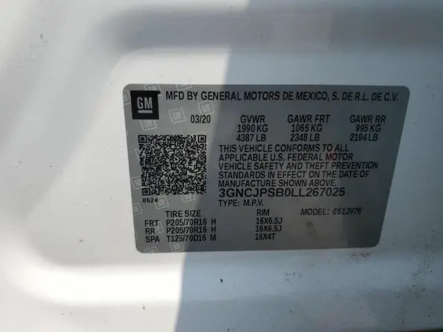 2020 CHEVROLET TRAX 1LT  
