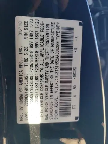 2010 ACURA RDX TECHNOLOGY  