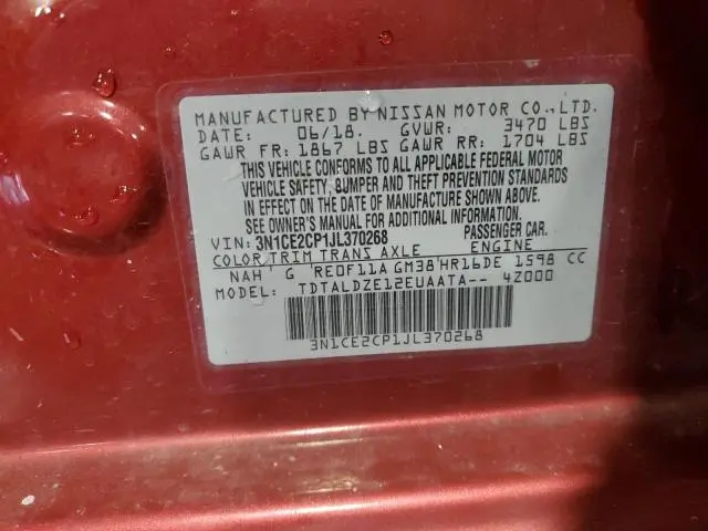 2018 NISSAN VERSA NOTE S  