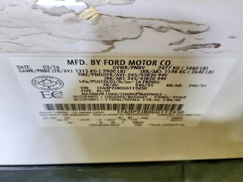 2016 FORD TAURUS   
