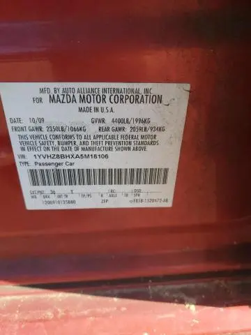 2010 MAZDA 6 I