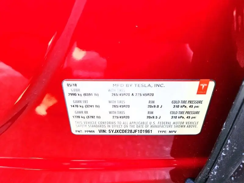 2018 TESLA MODEL X   