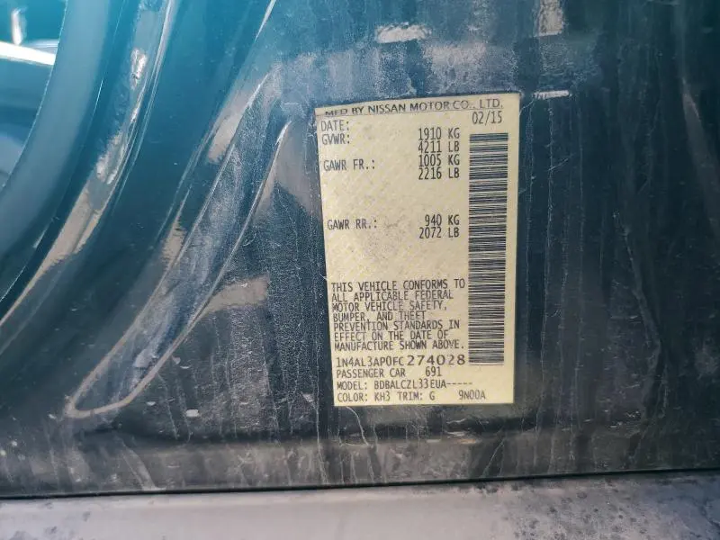 2015 NISSAN ALTIMA 2.5  