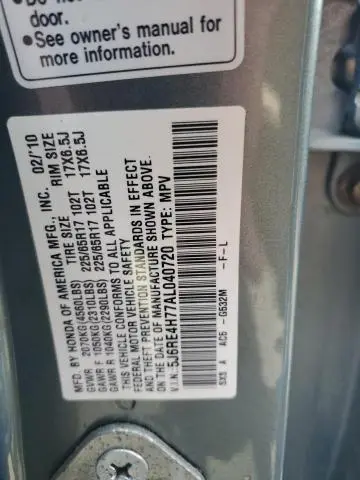 2010 HONDA CR-V EXL