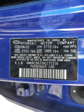 2022 HYUNDAI VENUE SEL  