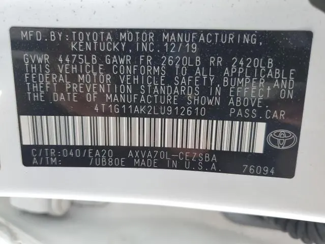 2020 TOYOTA CAMRY SE
