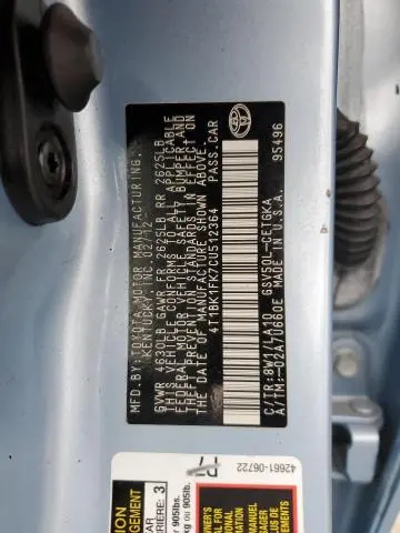 2012 TOYOTA CAMRY SE