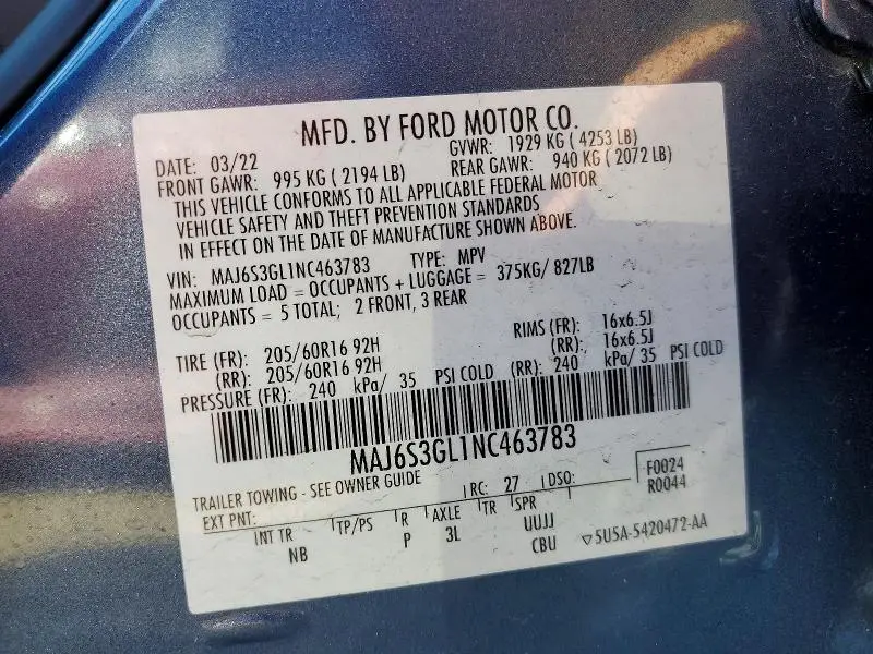 2022 FORD ECOSPORT SE  