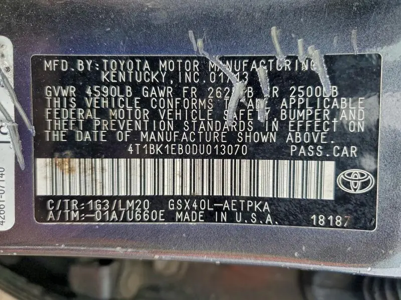 2013 TOYOTA AVALON BASE  