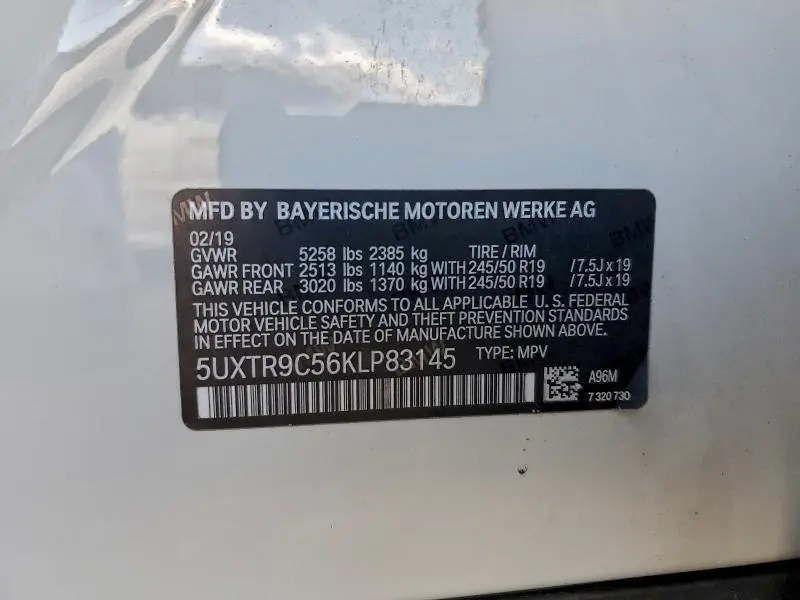 2019 BMW X3 XDRIVE30I  