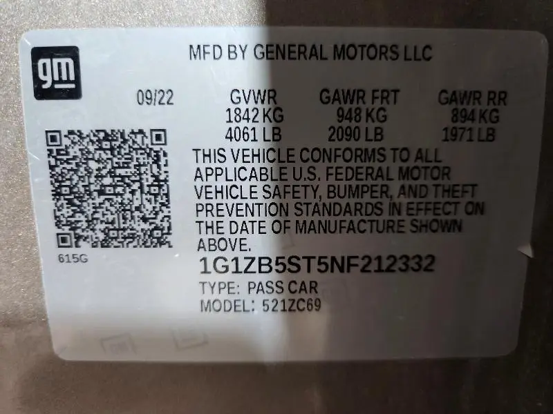 2022 CHEVROLET MALIBU LS  