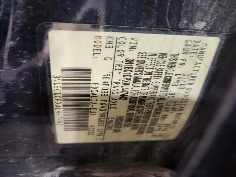 2010 NISSAN VERSA 1.8 S  