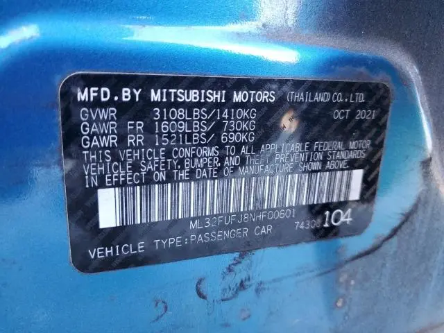 2022 MITSUBISHI MIRAGE G4 ES  
