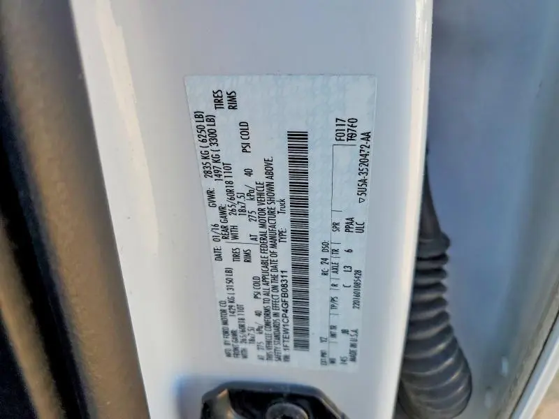 2016 FORD F150 SUPERCREW  
