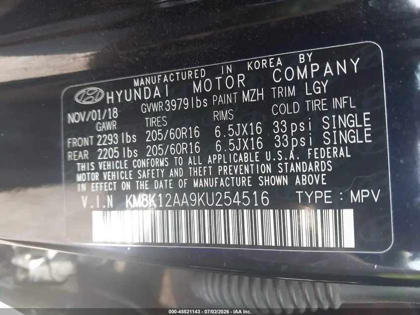 2019 HYUNDAI KONA SE
