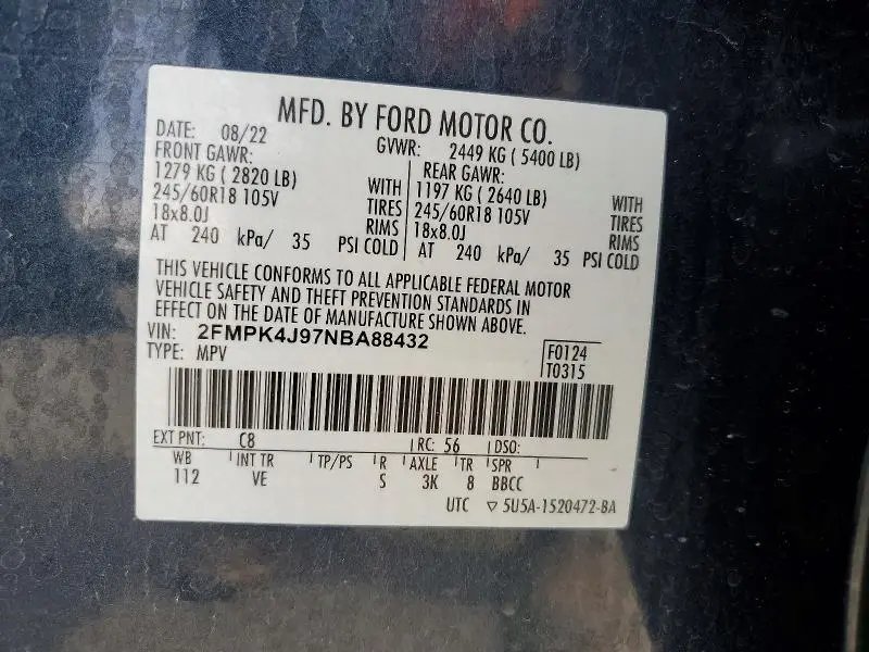 2022 FORD EDGE SEL  