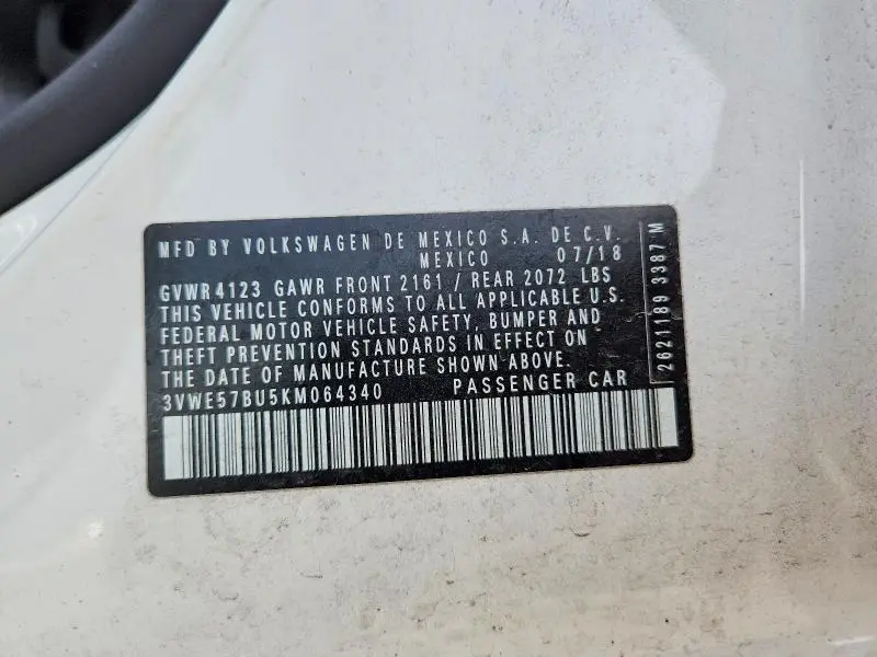 2019 VOLKSWAGEN JETTA SEL  