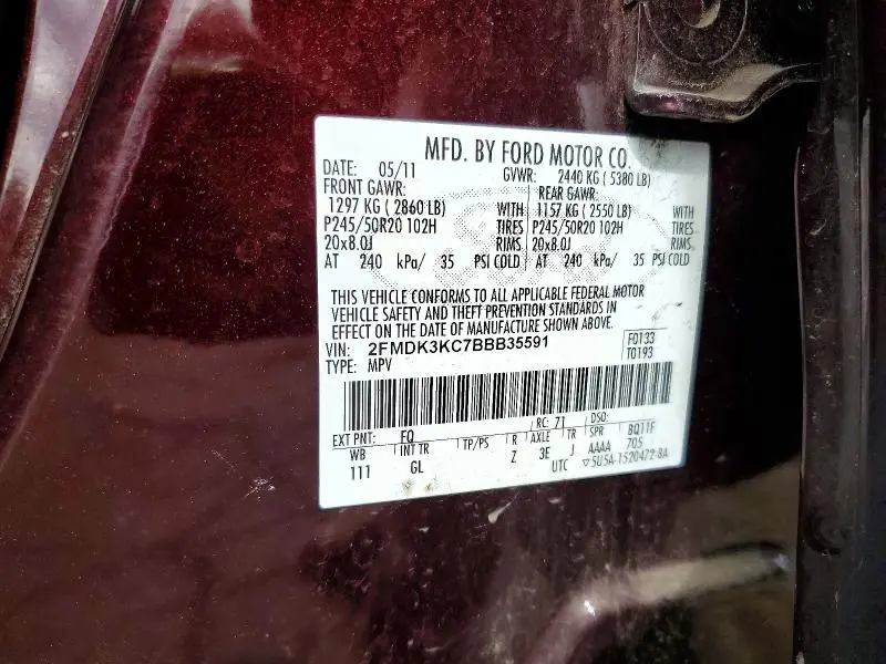 2011 FORD EDGE LIMITED  