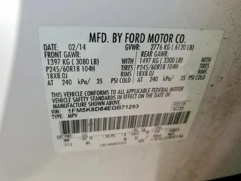 2014 FORD EXPLORER XLT  