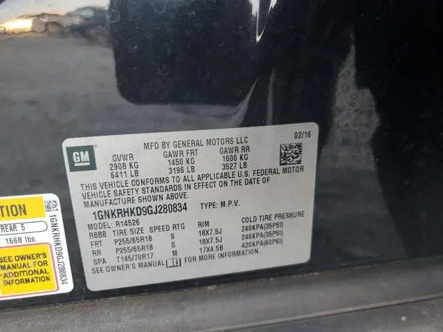 2016 CHEVROLET TRAVERSE LT  