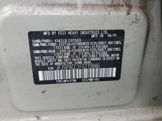 2015 SUBARU XV CROSSTREK 2.0 PREMIUM  