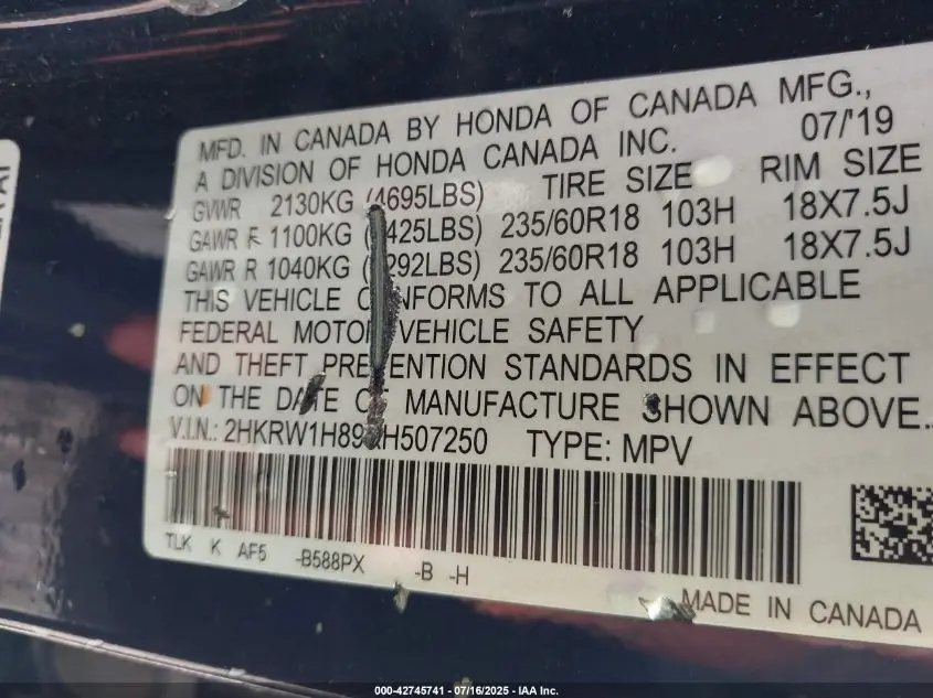 2019 HONDA CR-V EX-L
