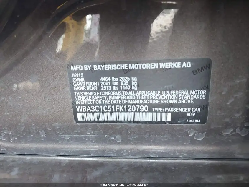 2015 BMW 328I  