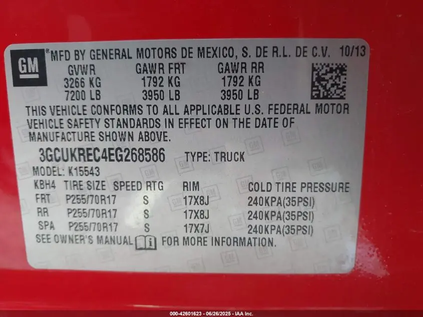 2014 CHEVROLET SILVERADO 1500 1LT