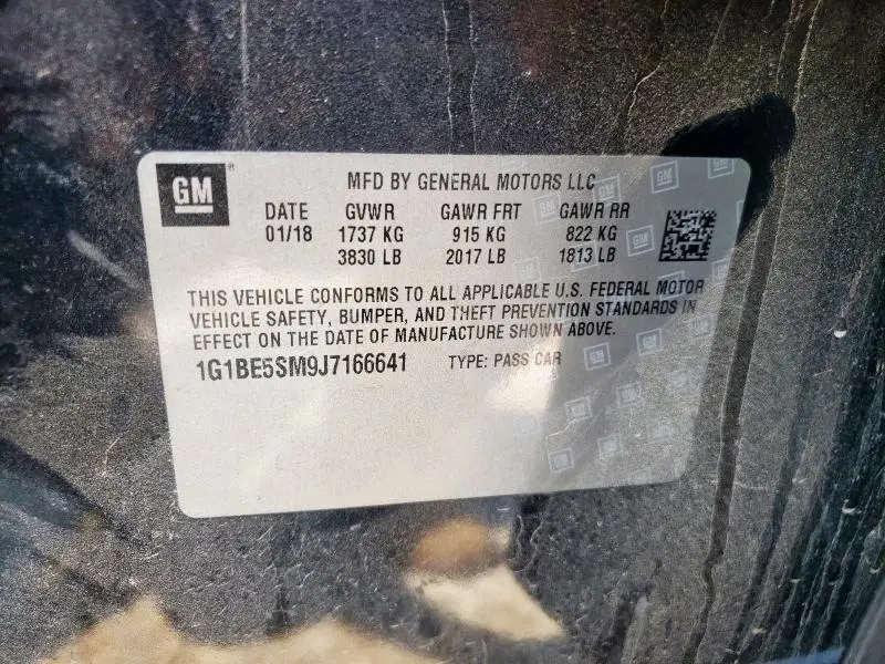 2018 CHEVROLET CRUZE LT  