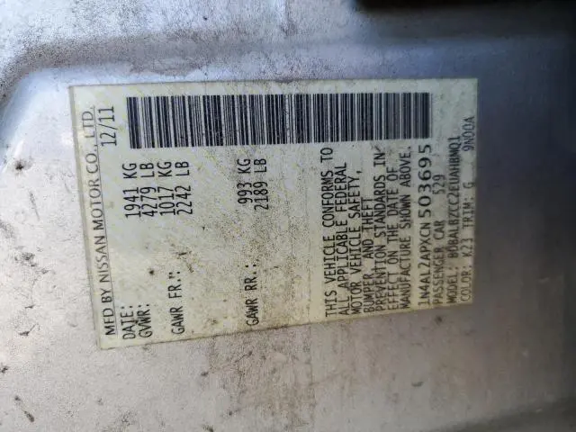 2012 NISSAN ALTIMA BASE  