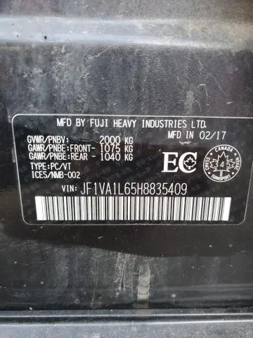 2017 SUBARU WRX LIMITED  