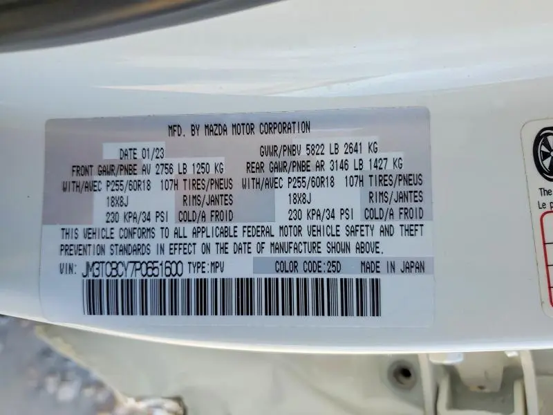 2023 MAZDA CX-9 TOURING  