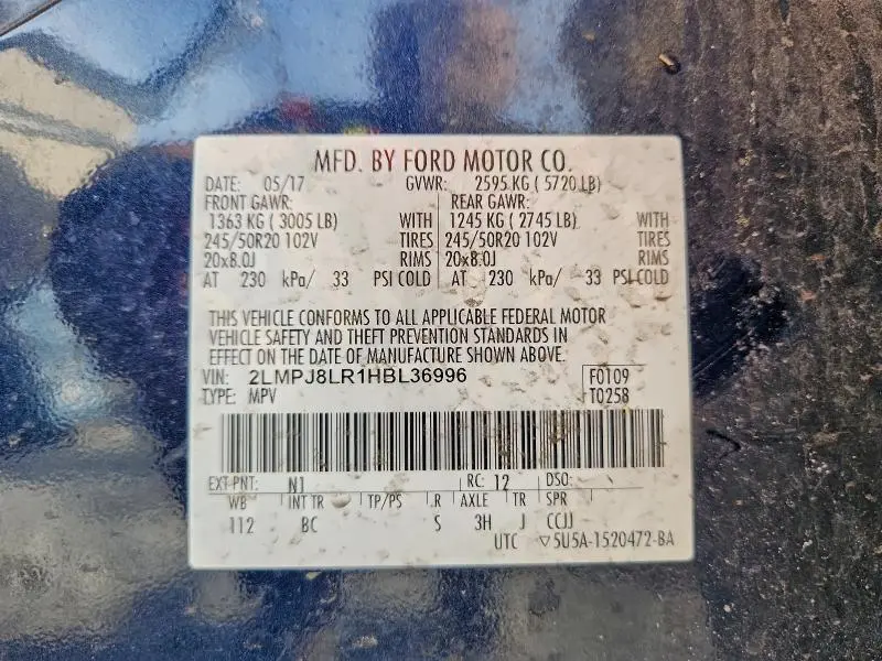 2017 LINCOLN MKX RESERVE  