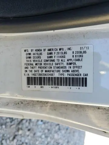 2013 HONDA ACCORD EXL  