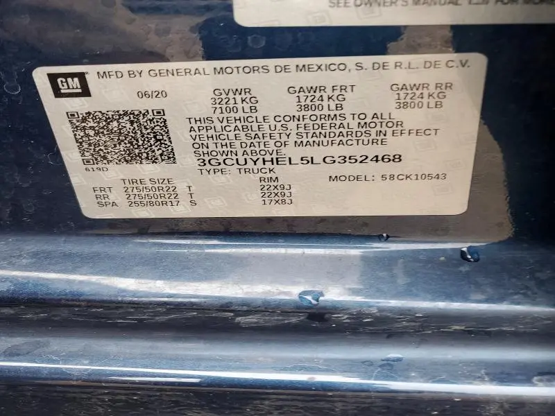 2020 CHEVROLET SILVERADO K1500 HIGH COUNTRY  