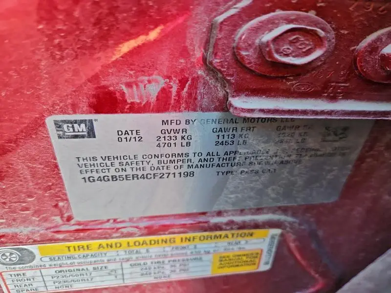 2012 BUICK LACROSSE CONVENIENCE  