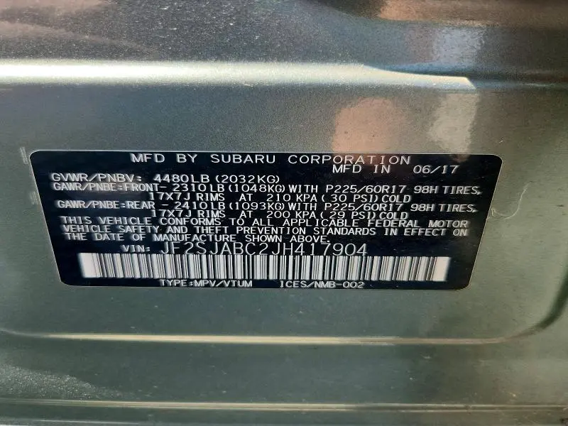 2018 SUBARU FORESTER 2.5I  