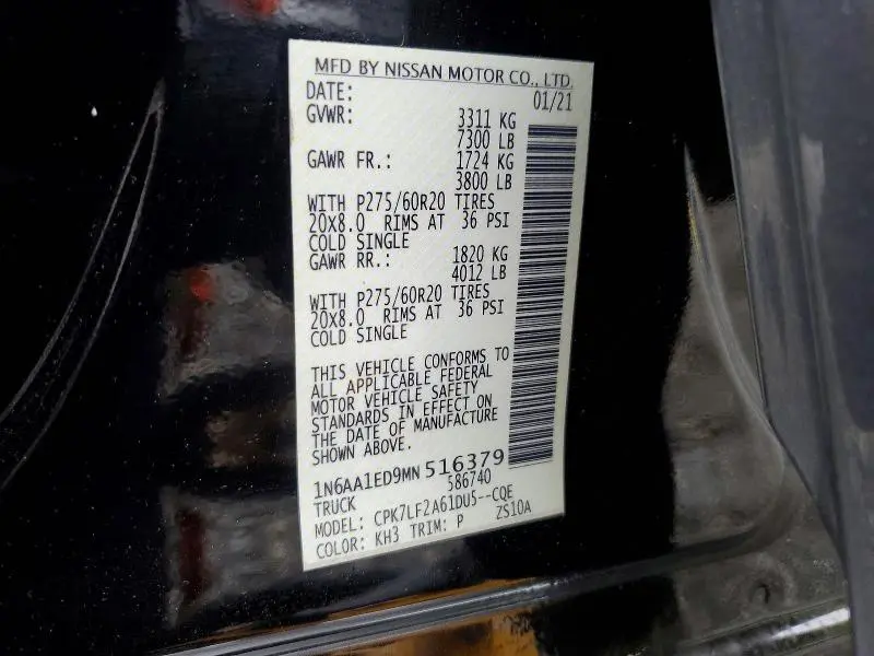 2021 NISSAN TITAN PLATINUM RESERVE  