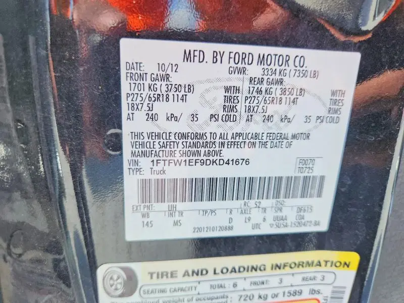 2013 FORD F150 SUPERCREW  