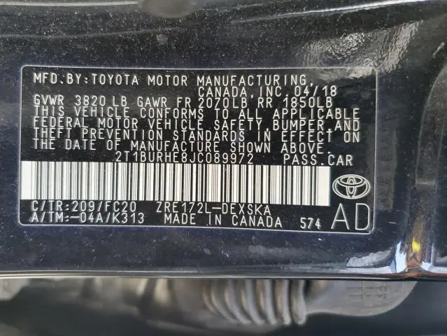 2018 TOYOTA COROLLA L  