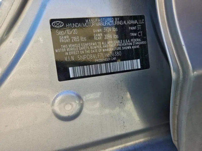 2020 HYUNDAI ELANTRA SEL  