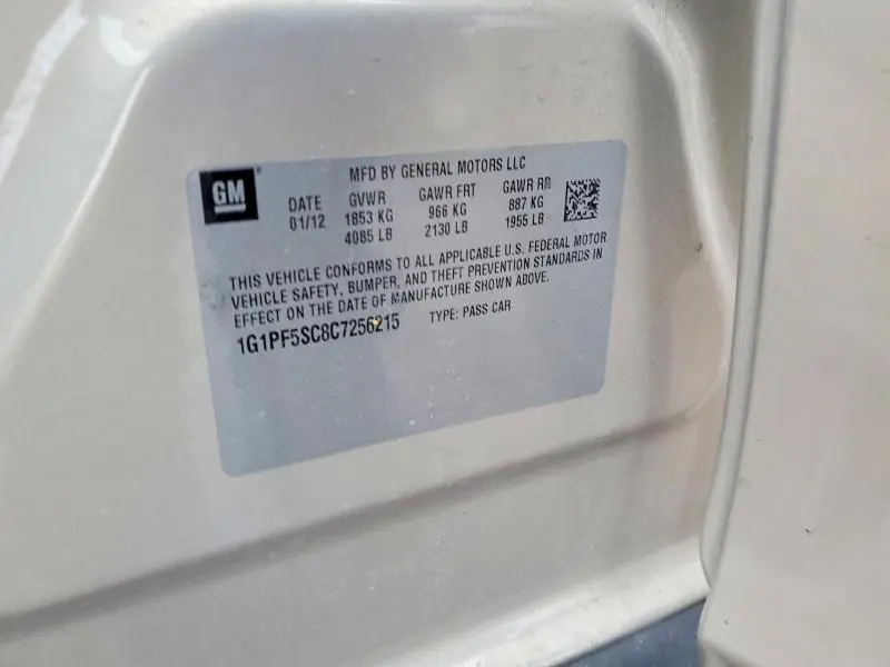 2012 CHEVROLET CRUZE LT  