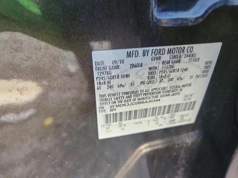 2011 FORD EDGE SEL  