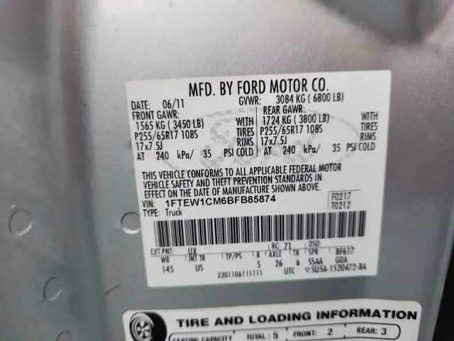 2011 FORD F150 SUPERCREW  